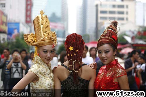 国庆发型时尚创意显红色文化