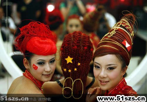 国庆发型时尚创意显红色文化