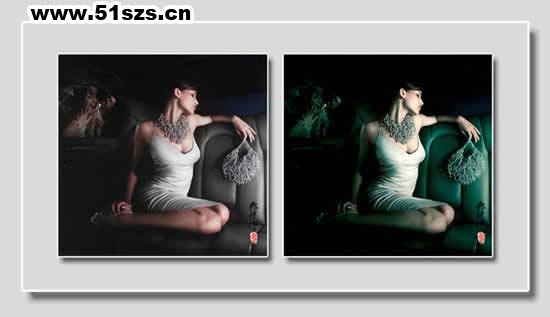 PS强烈对比法打造绝色美女图
