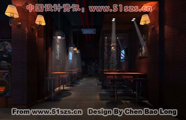 酒吧沙发卡座效果图