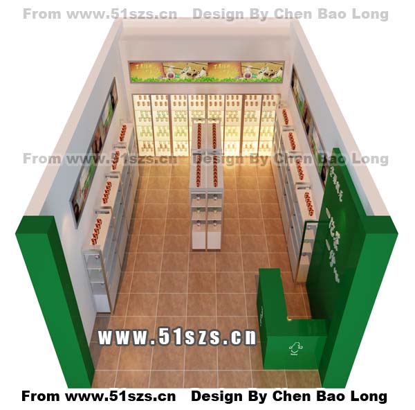 茶叶店俯视图鸟瞰图